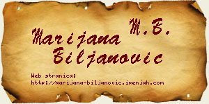 Marijana Biljanović vizit kartica
